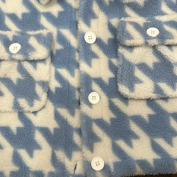 HP X2 🎉🥳 Design History Kids Blue and White Houndstooth Puffer Jacket - Picture 4 of 5